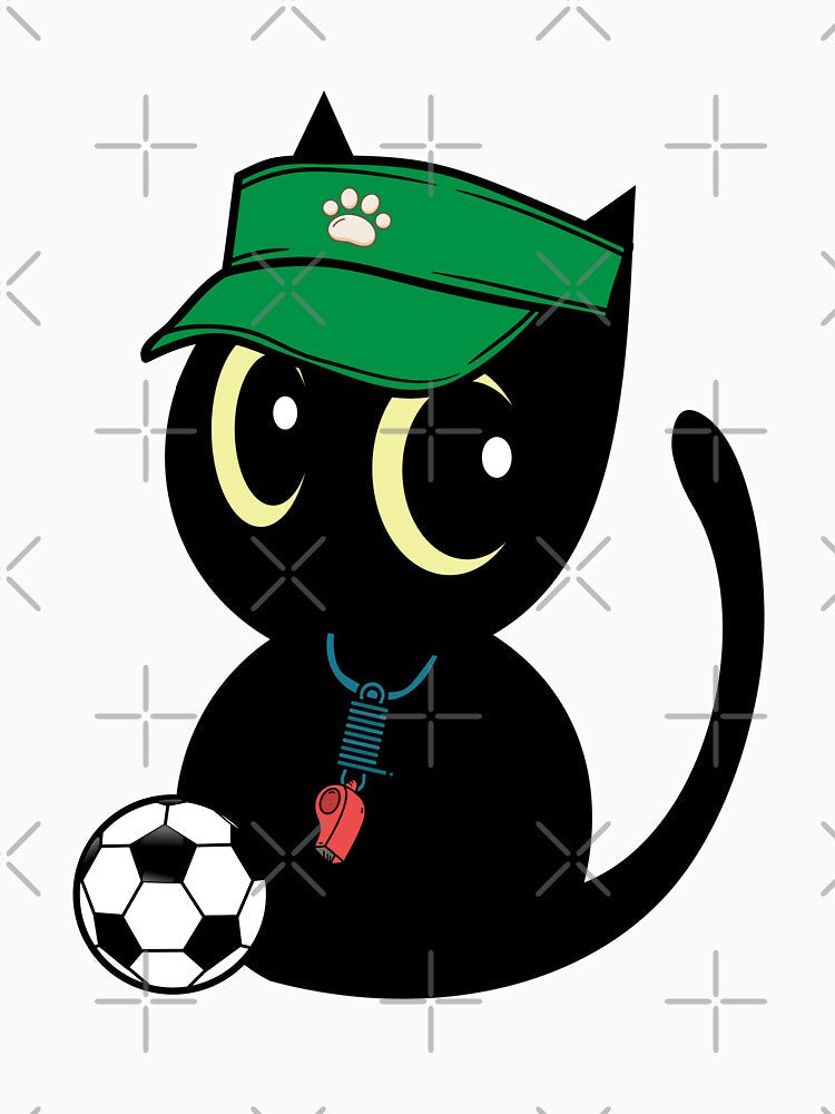 Soccer Player Black Cat by Pet Station - Adult & Kids T-Shirts, Sweatshirts & Hoodies apparel design preview 3