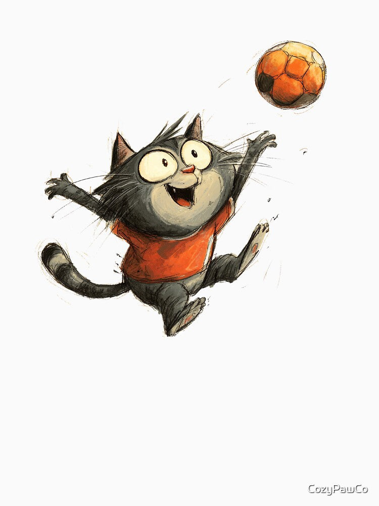 Funny Cat Playing Soccer Crazy Player Gift Cute - Adult & Kids T-Shirts, Sweatshirts & Hoodies apparel design preview 3