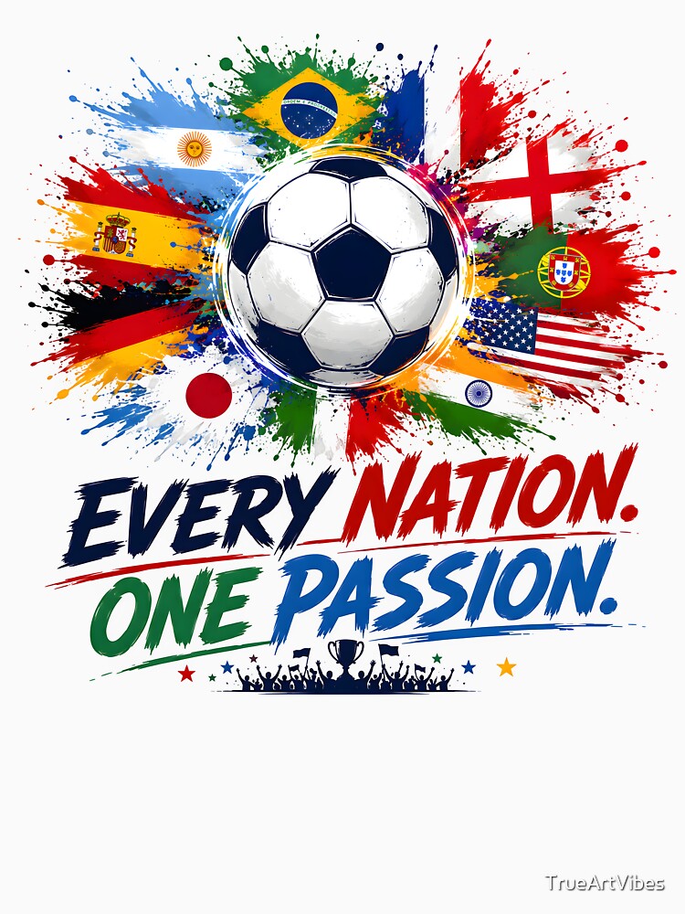 every nation one team, fifa collectibles, soccer tournament, team jerseys, fifa art prints by TrueArtVibes sports jersey product view 3