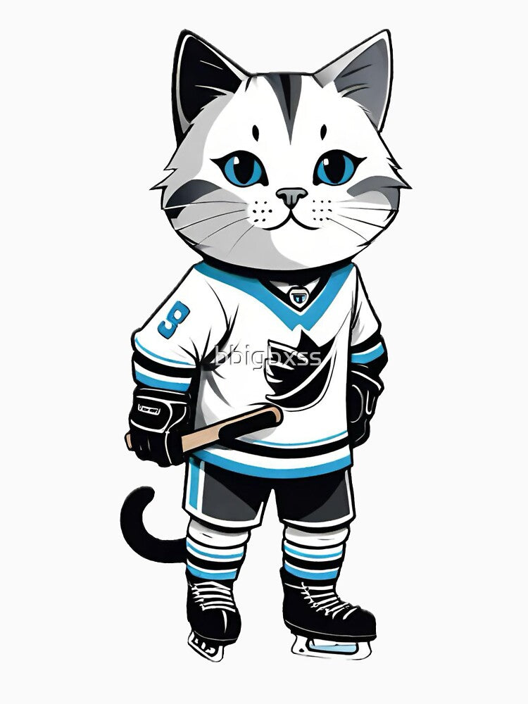 Cat playing hockey by bbigbxss - Adult & Kids T-Shirts, Sweatshirts & Hoodies apparel design preview 3