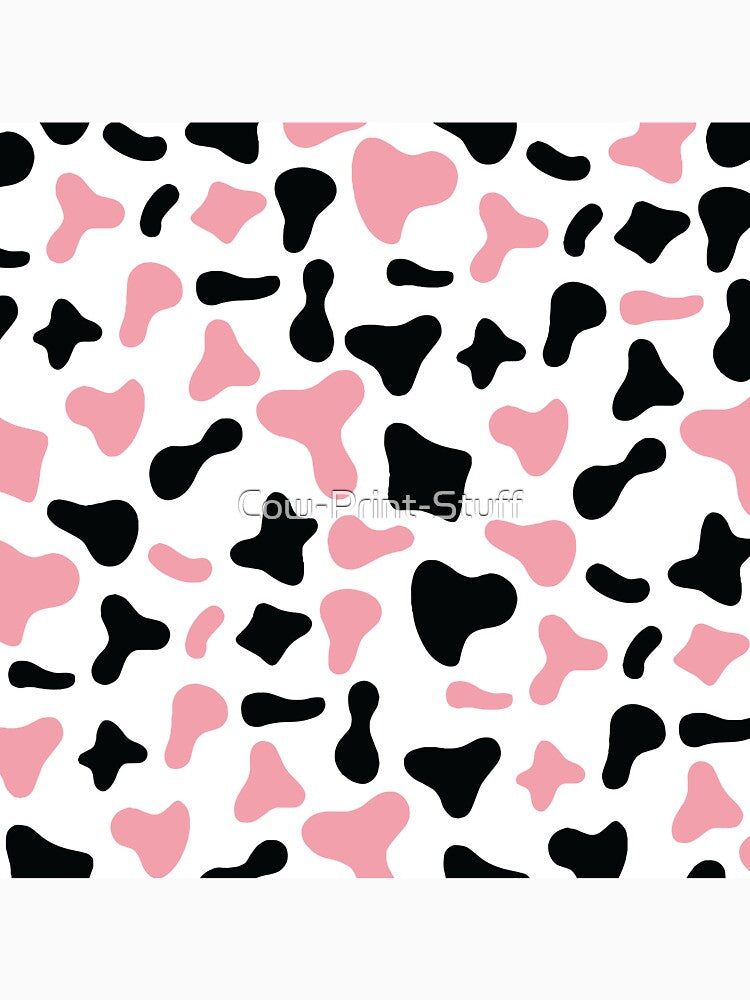 Black Pink Cow Pattern on White Holstein by - Adult & Kids T-Shirts, Sweatshirts & Hoodies apparel design preview 3