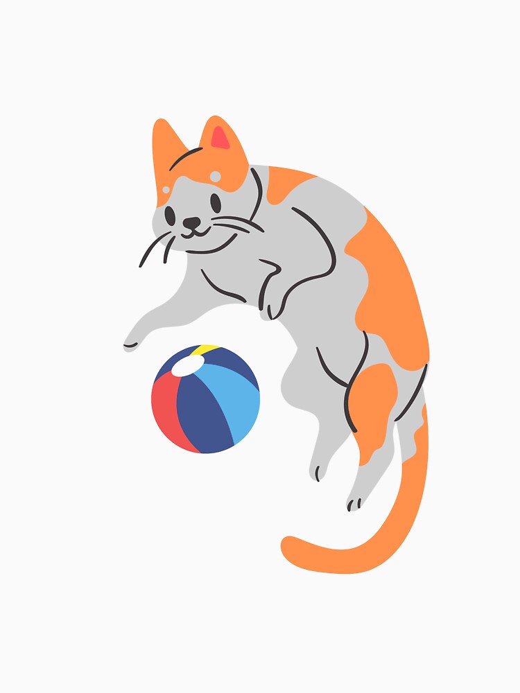 Cat Playing With Ball by Mywaymylife - Adult & Kids T-Shirts, Sweatshirts & Hoodies apparel design preview 3