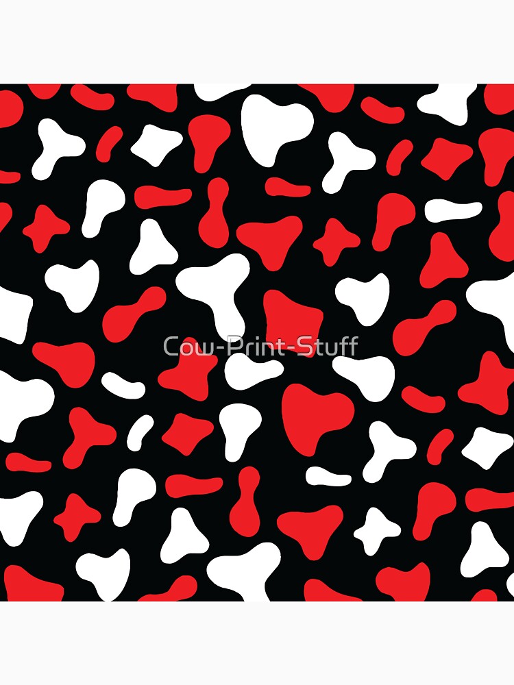 Red White Cow Pattern on Black Holstein by - Adult & Kids T-Shirts, Sweatshirts & Hoodies apparel design preview 3