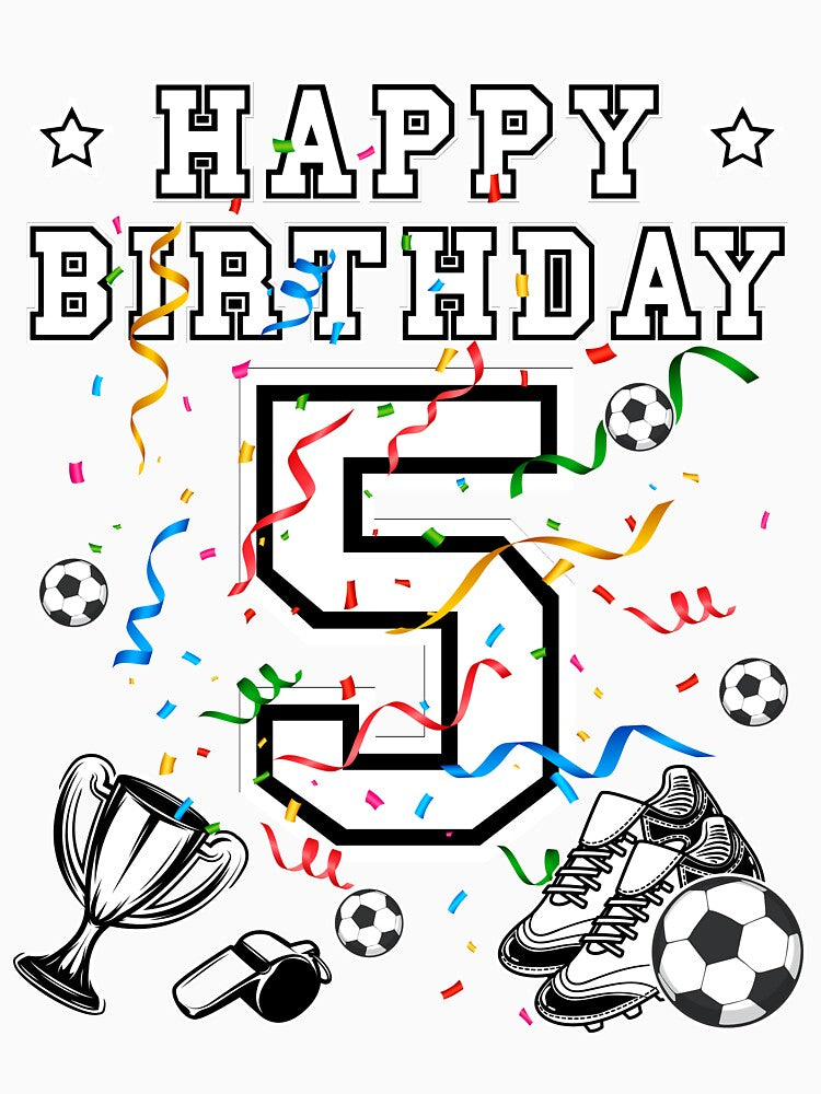 Soccer Birthday 5 Years Soccer jersey Soccer ball by Shirt-Designs sports jersey product view 3