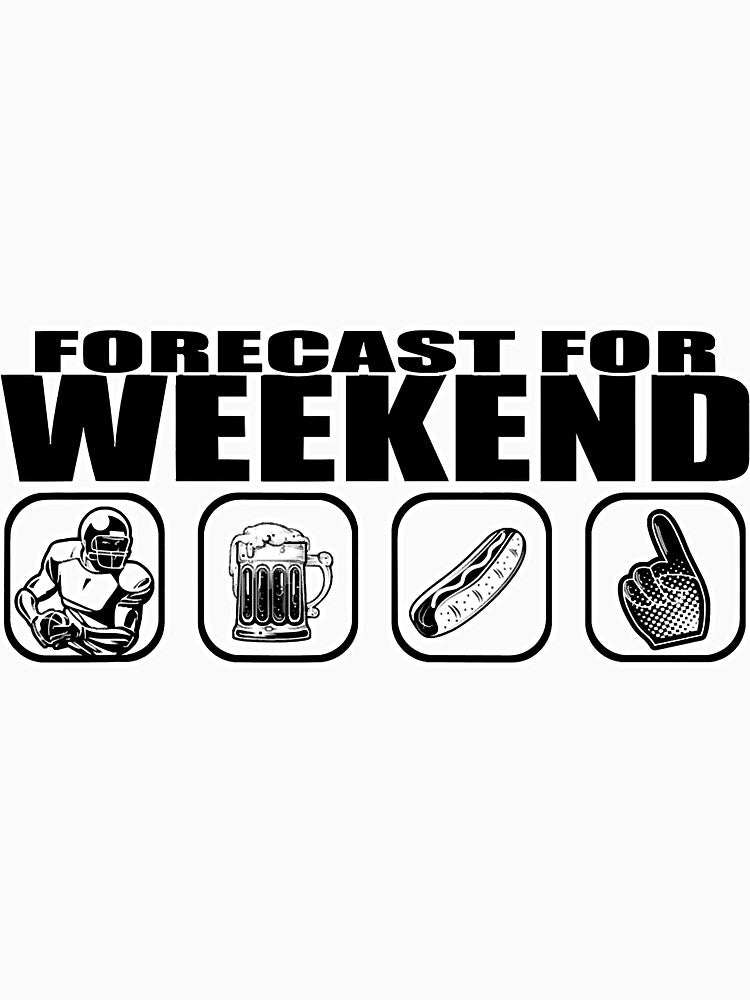 Weekend Forecast Football Beer by NeverLoseSF - Adult & Kids T-Shirts, Sweatshirts & Hoodies apparel design preview 3