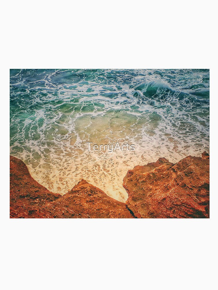 Turquoise Ocean at Beach Cliffs Mermaids Pool by - Adult & Kids T-Shirts, Sweatshirts & Hoodies apparel design preview 3