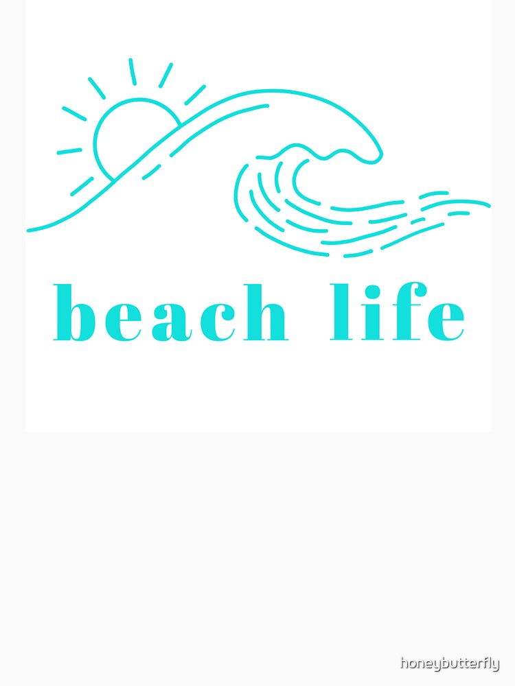 Beach life ocean wave by honeybutterfly - Adult & Kids T-Shirts, Sweatshirts & Hoodies apparel design preview 3