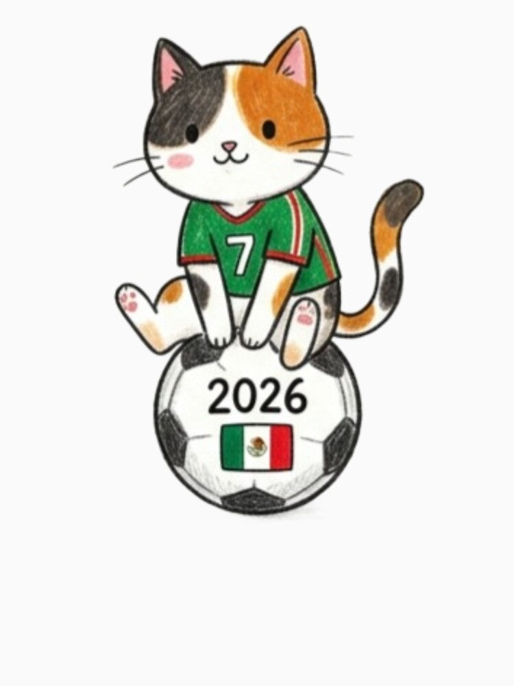 Mexico Soccer Cat #7 2026 Spirit by TaiwanMemory - Adult & Kids T-Shirts, Sweatshirts & Hoodies apparel design preview 3