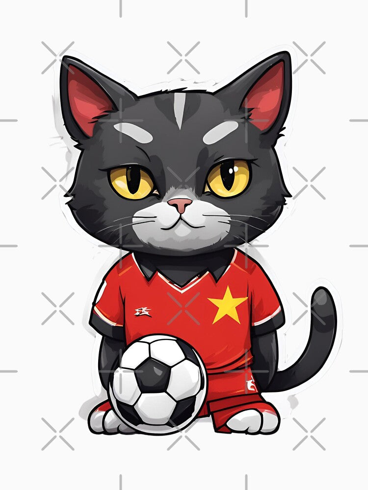 CHINA Sports Team: a Cat wearing colours of Japanese - Adult & Kids T-Shirts, Sweatshirts & Hoodies apparel design preview 3