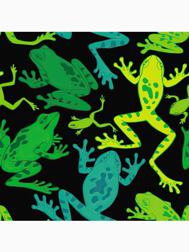 Different Frogs On Black by CatheriLove - Adult & Kids T-Shirts, Sweatshirts & Hoodies apparel design preview 3