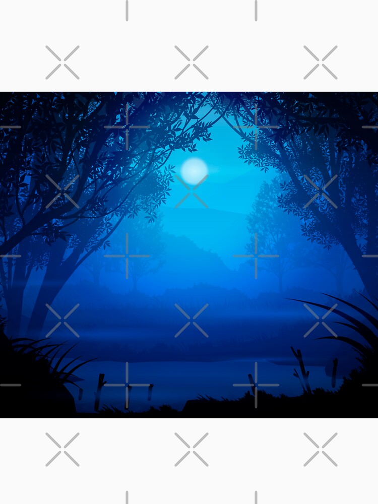 Blue forest by Timegraf - Adult & Kids T-Shirts, Sweatshirts & Hoodies apparel design preview 3
