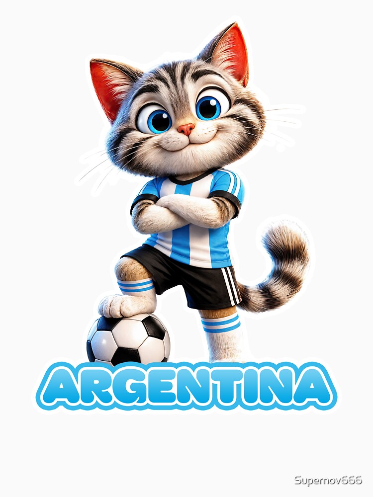 Sticker Decal Argentina Cat Soccer Spirit by - Adult & Kids T-Shirts, Sweatshirts & Hoodies apparel design preview 3