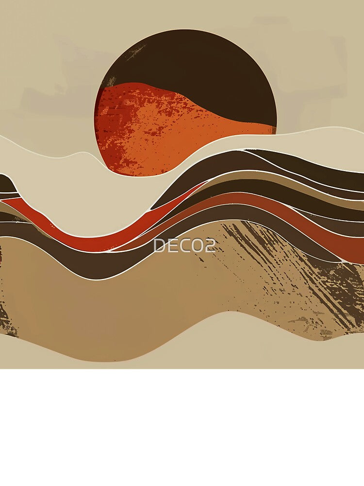 Boho Sunset Over Fantasy Desert Warm Earthtones - Adult & Kids T-Shirts, Sweatshirts & Hoodies apparel design preview 3