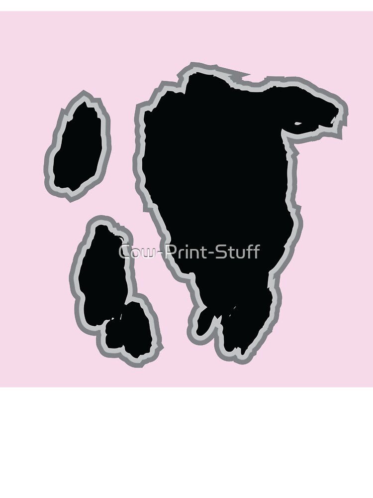 Big Black Cow Pattern Pink Cowhide by Cow-Print-Stuff - Adult & Kids T-Shirts, Sweatshirts & Hoodies apparel design preview 3