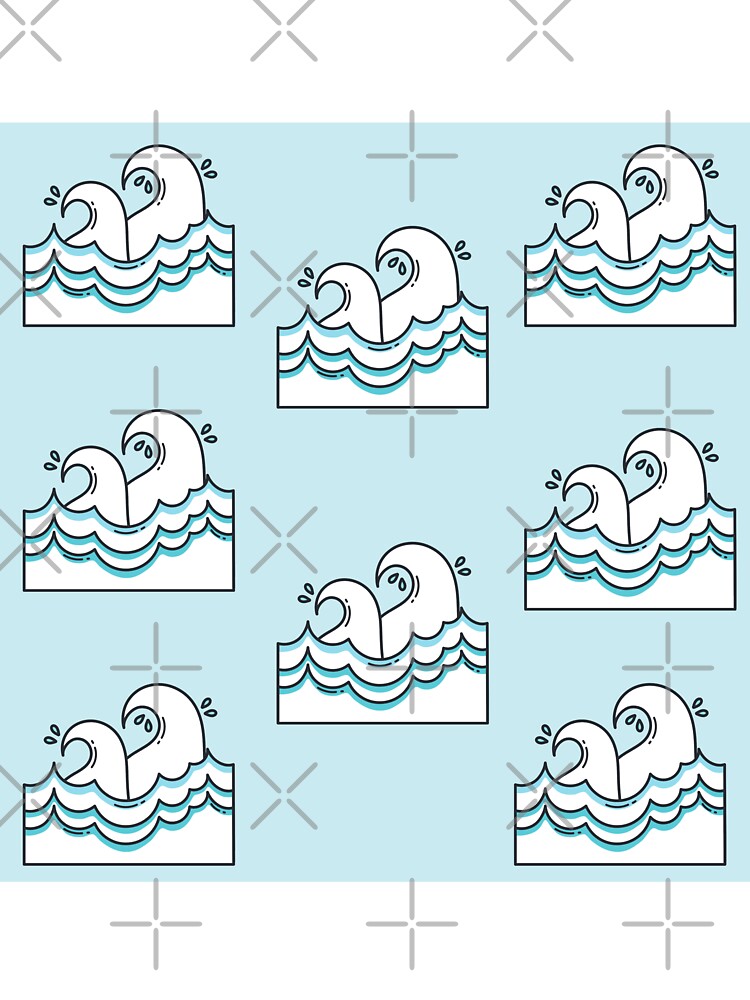 Ocean Bathmat Blue Waves Cute Pattern by - Adult & Kids T-Shirts, Sweatshirts & Hoodies apparel design preview 3