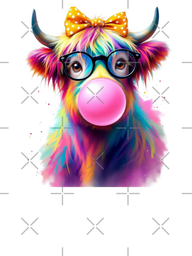 Get a Load of This Guy Colorful Highland Cow with - Adult & Kids T-Shirts, Sweatshirts & Hoodies apparel design preview 3