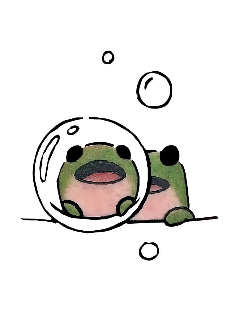 Cute Simple Frog in a Bubble Artwork by chookiebookie - Adult & Kids T-Shirts, Sweatshirts & Hoodies apparel design preview 3