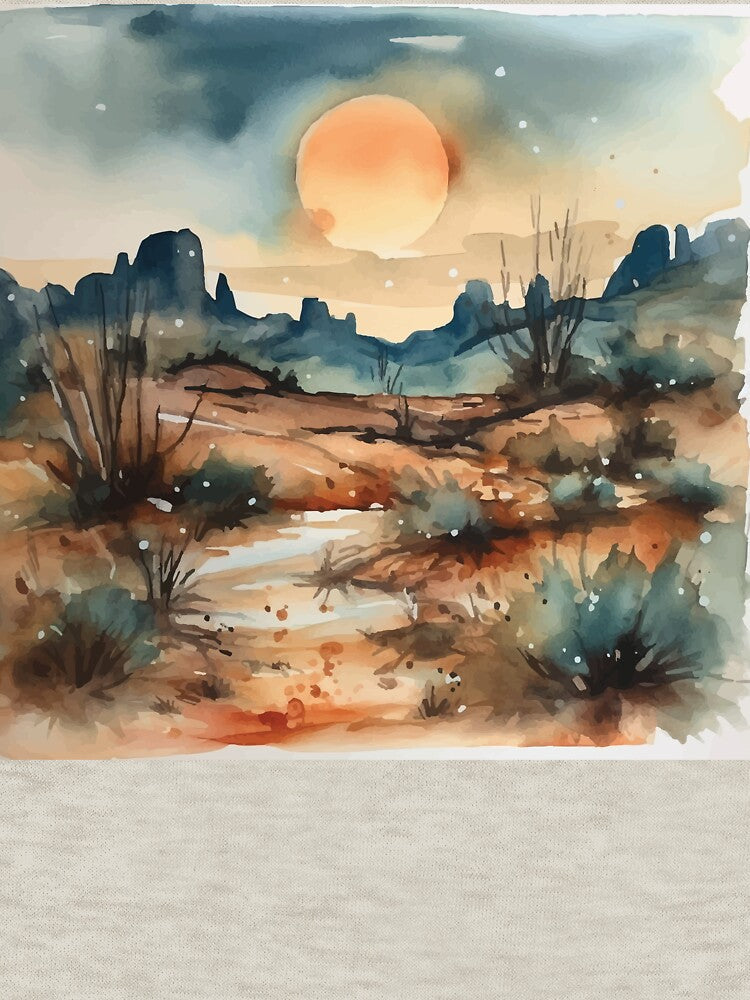 Sunset in the SouthWest Boho Desert Landscape - Adult & Kids T-Shirts, Sweatshirts & Hoodies apparel design preview 3