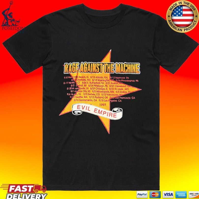 Rage Against The Machine Evil Empire Tour 1997 T-shirt Unisex T-shirt, Sweatshirt, Hoodie, Long Sleeve Tee - T-Shirt, Sweatshirt, Hoodie