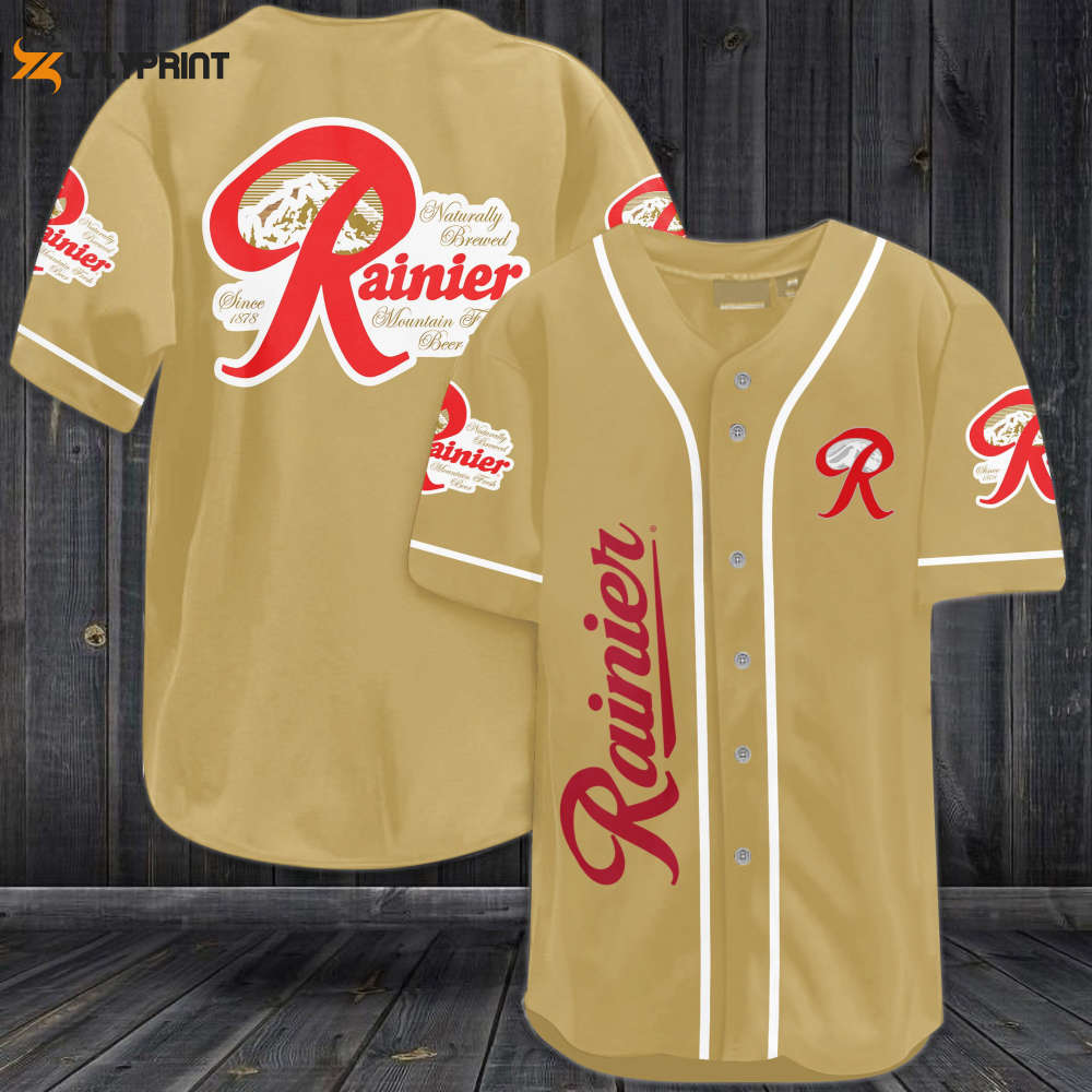 Rainier Beer Baseball Jersey - lylyprint.com baseball jersey product view 1