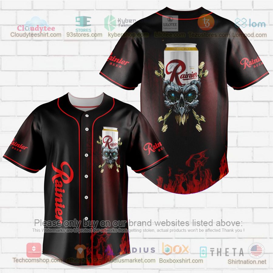 HOT Rainier skull head Baseball Jersey Shirt baseball jersey product view 1