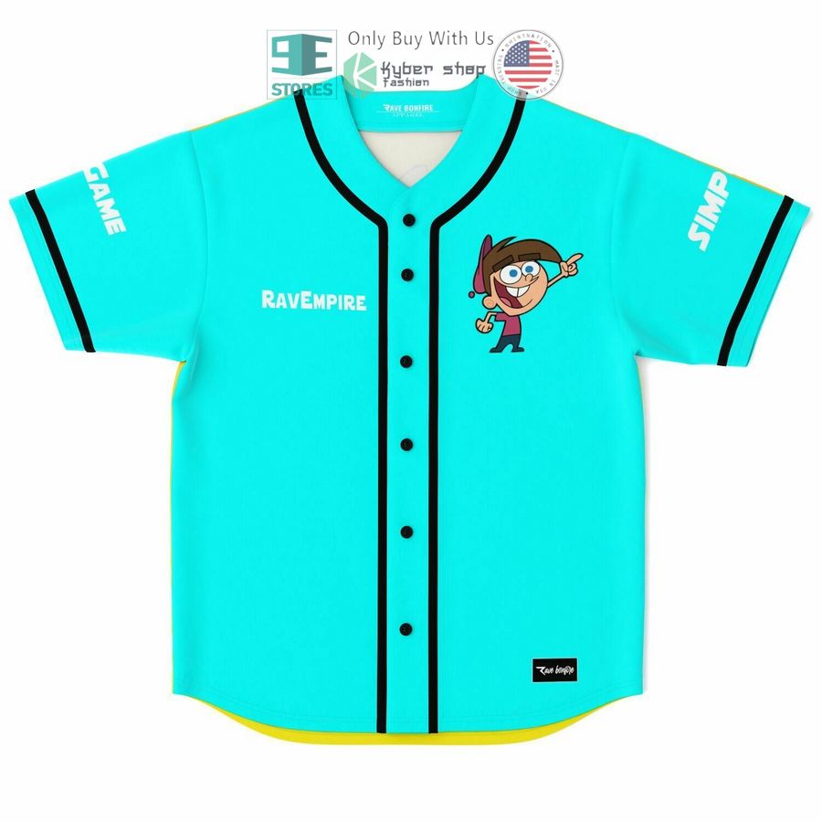 BEST Ravempire Spankyyy cyan yellow Baseball Jersey baseball jersey product view 1