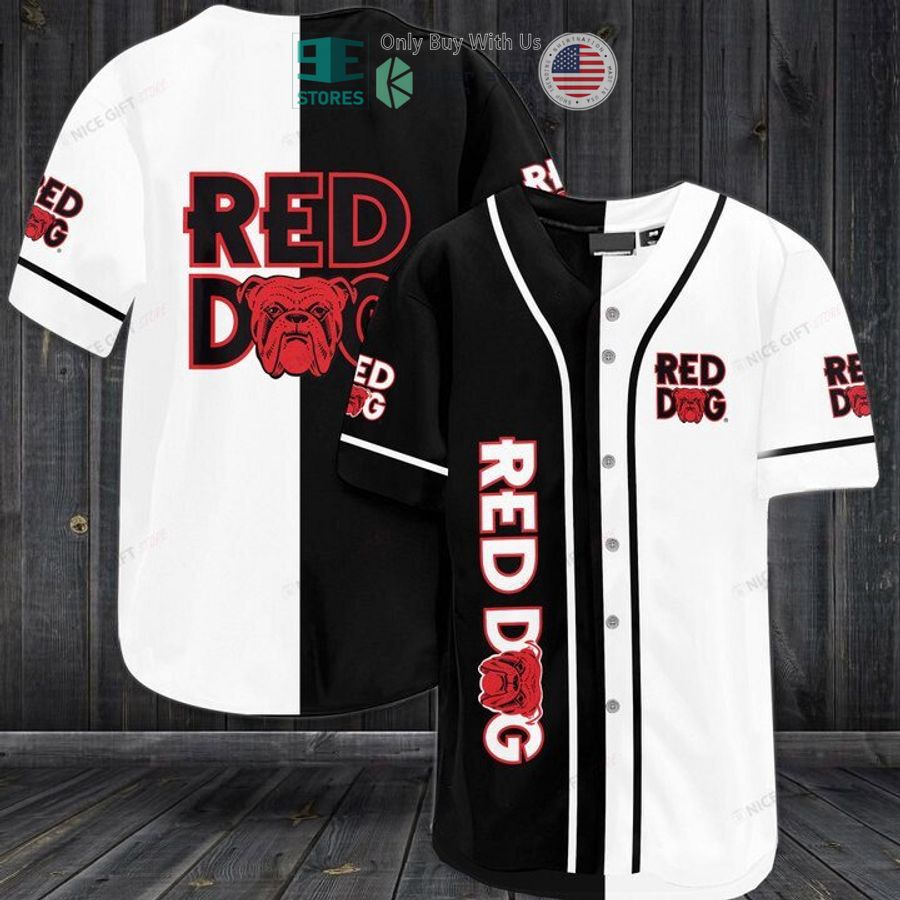 BEST Red Dog logo black white Baseball Jersey baseball jersey product view 1