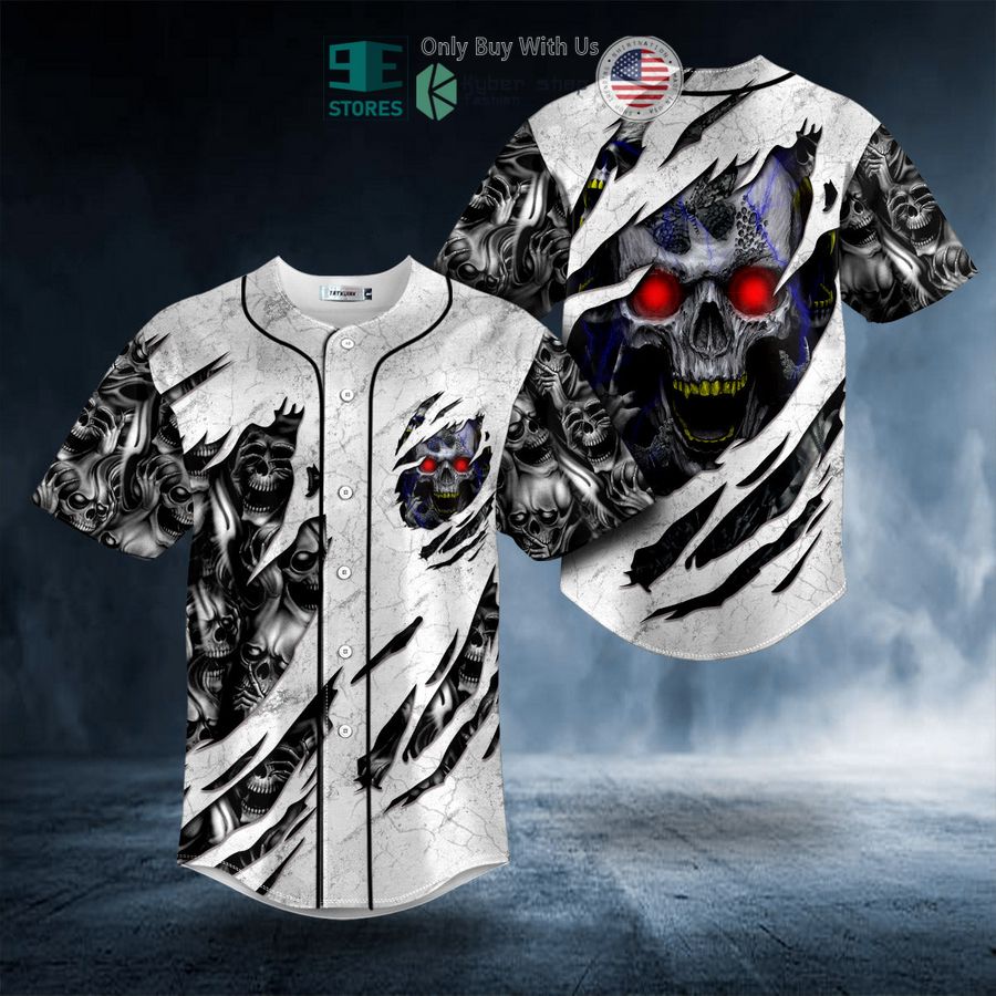 BEST Red Eyes Skull Baseball Shirt baseball jersey product view 1