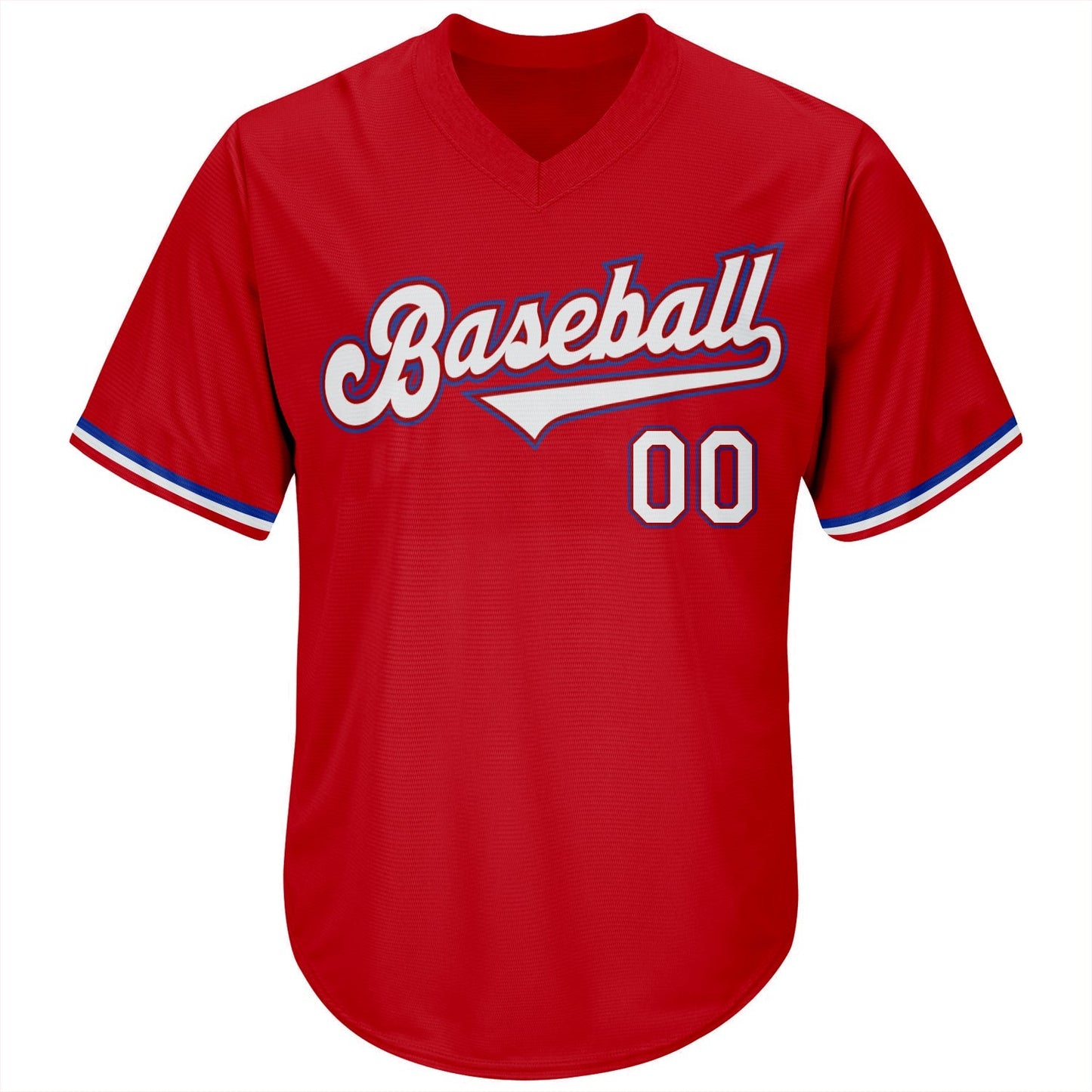 Custom Red White-Royal Authentic Throwback Rib-Knit Baseball Jersey Shirt baseball jersey product view 2