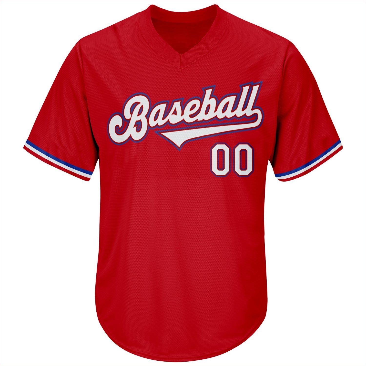 Custom Red White-Royal Authentic Throwback Rib-Knit Baseball Jersey Shirt baseball jersey product view 2