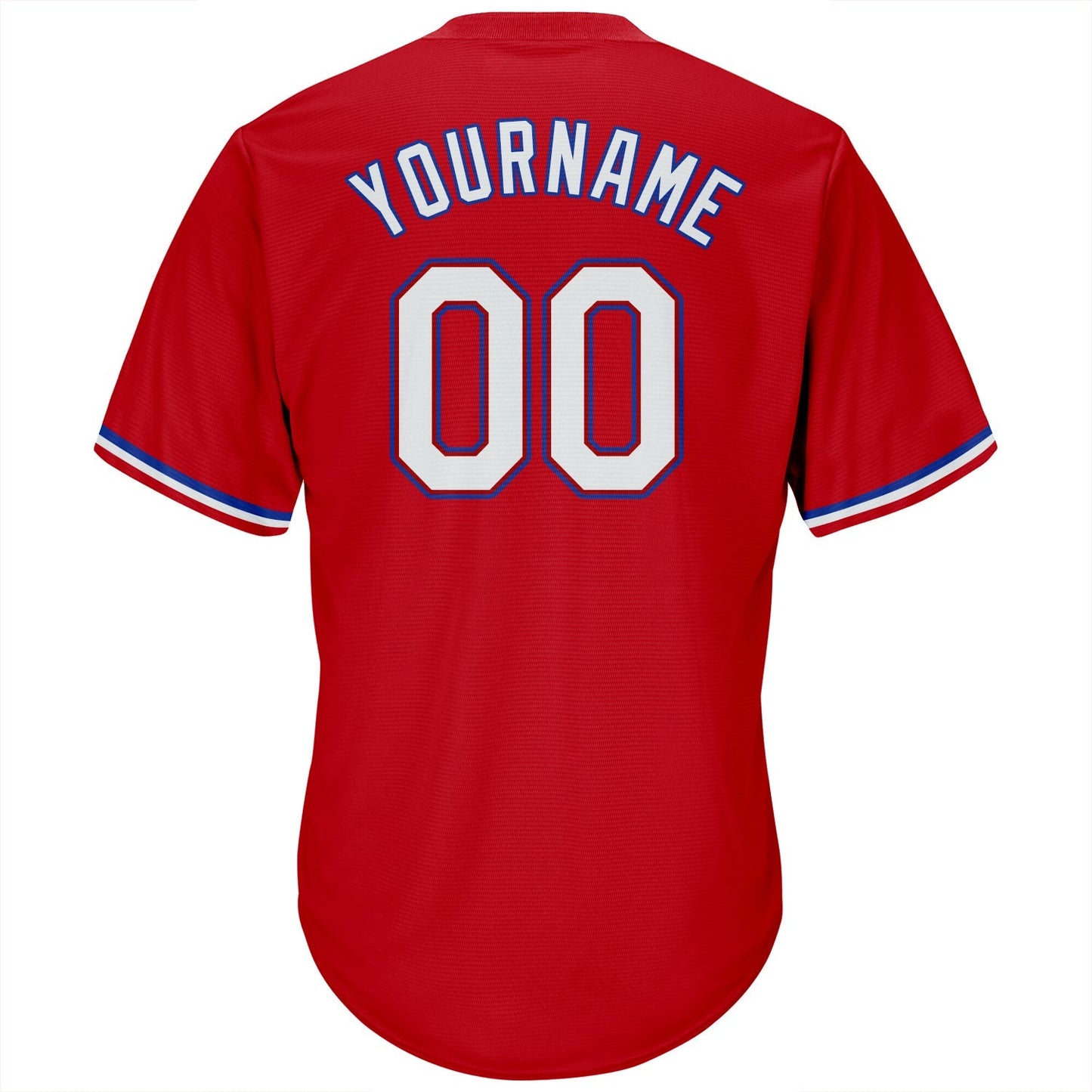 Custom Red White-Royal Authentic Throwback Rib-Knit Baseball Jersey Shirt baseball jersey product view 3
