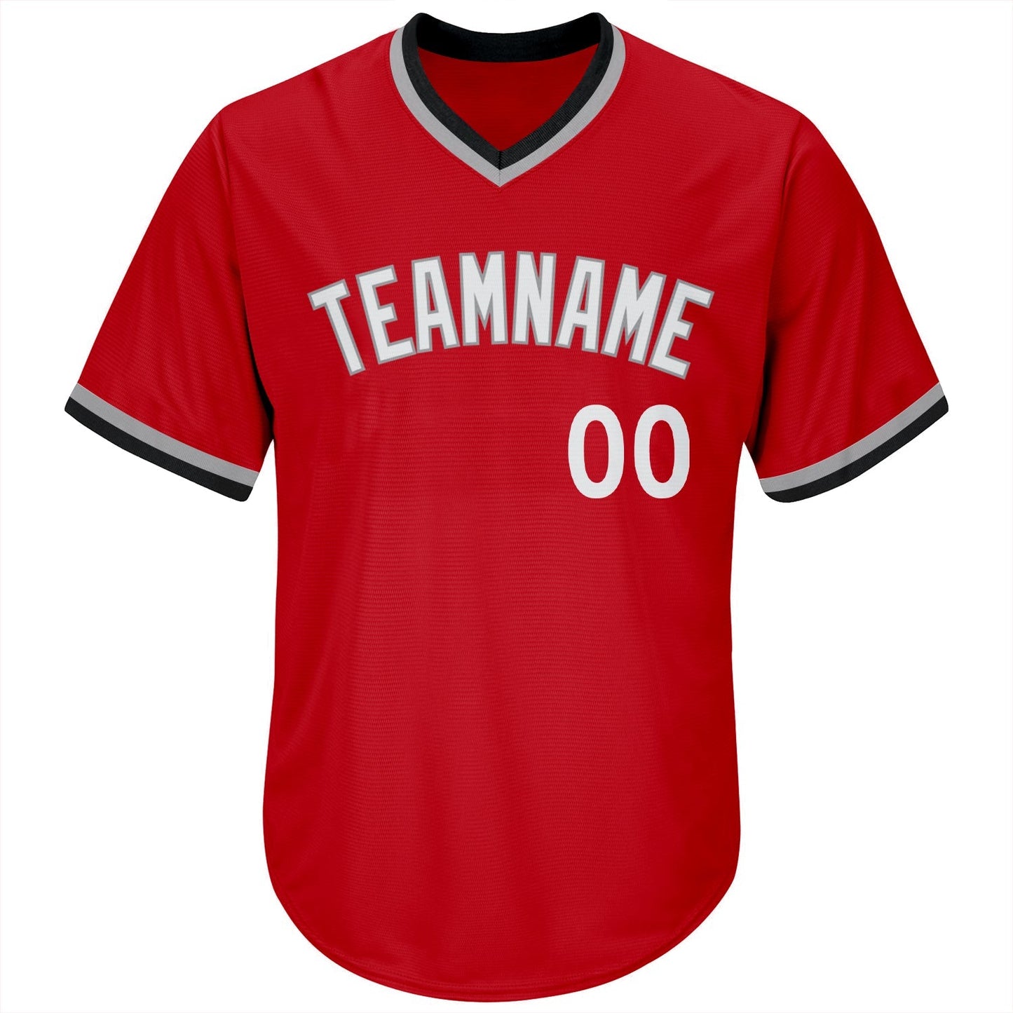 Custom Red White-Navy Authentic Throwback Rib-Knit Baseball Jersey Shirt baseball jersey product view 2