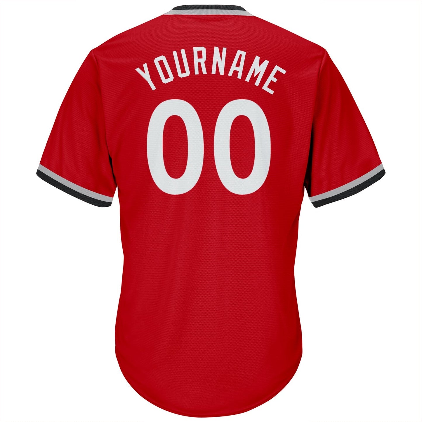 Custom Red White-Navy Authentic Throwback Rib-Knit Baseball Jersey Shirt baseball jersey product view 3