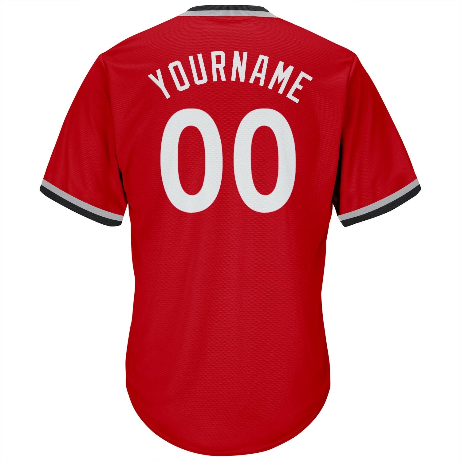 Custom Red White-Navy Authentic Throwback Rib-Knit Baseball Jersey Shirt baseball jersey product view 3
