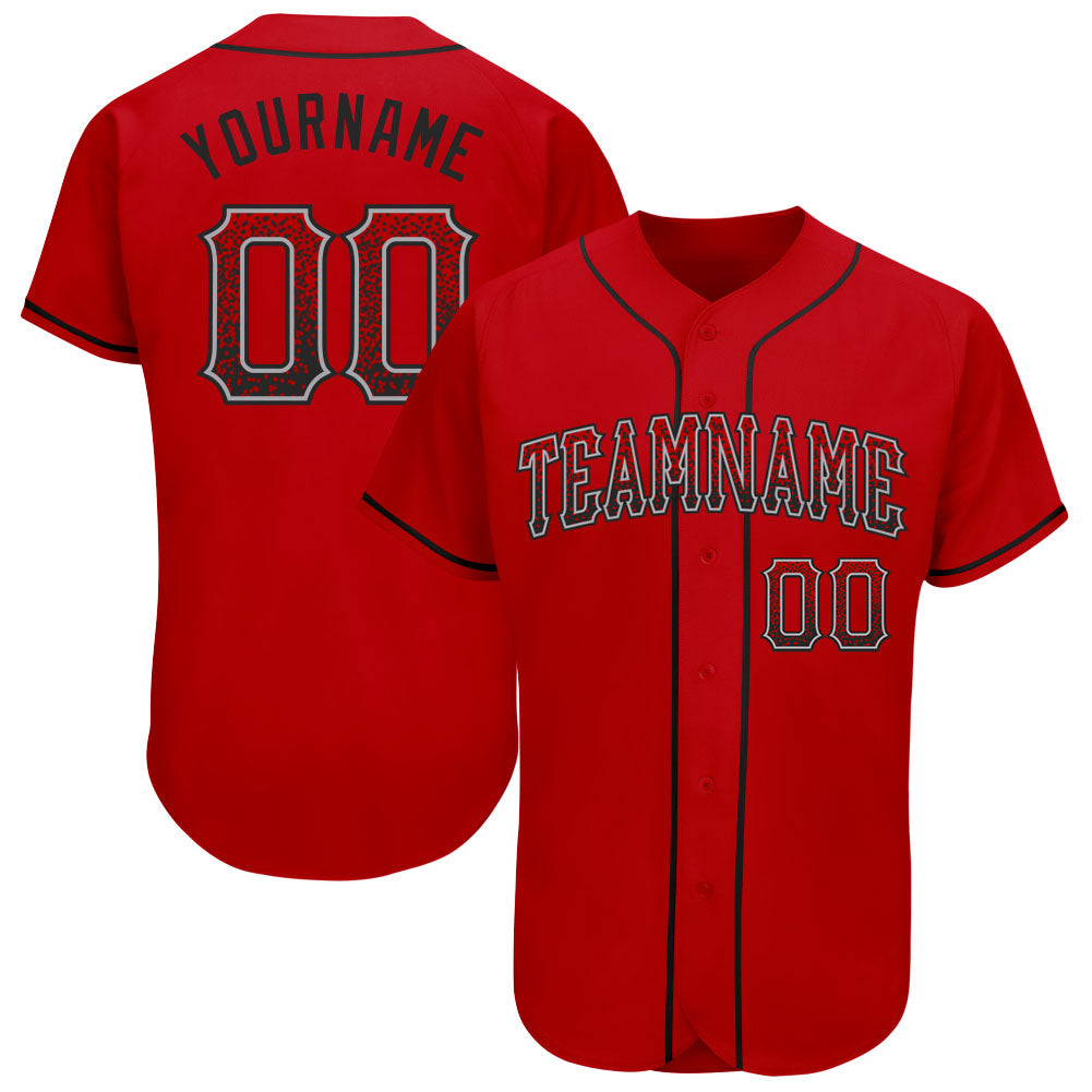 Custom Red Black-Gray Authentic Drift Fashion Baseball Jersey baseball jersey product view 1