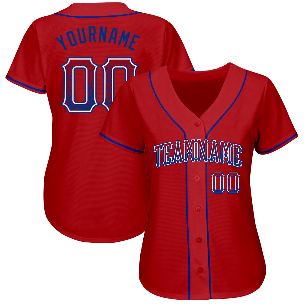 Custom Red Royal-White Authentic Drift Fashion Baseball Jersey baseball jersey product view 2