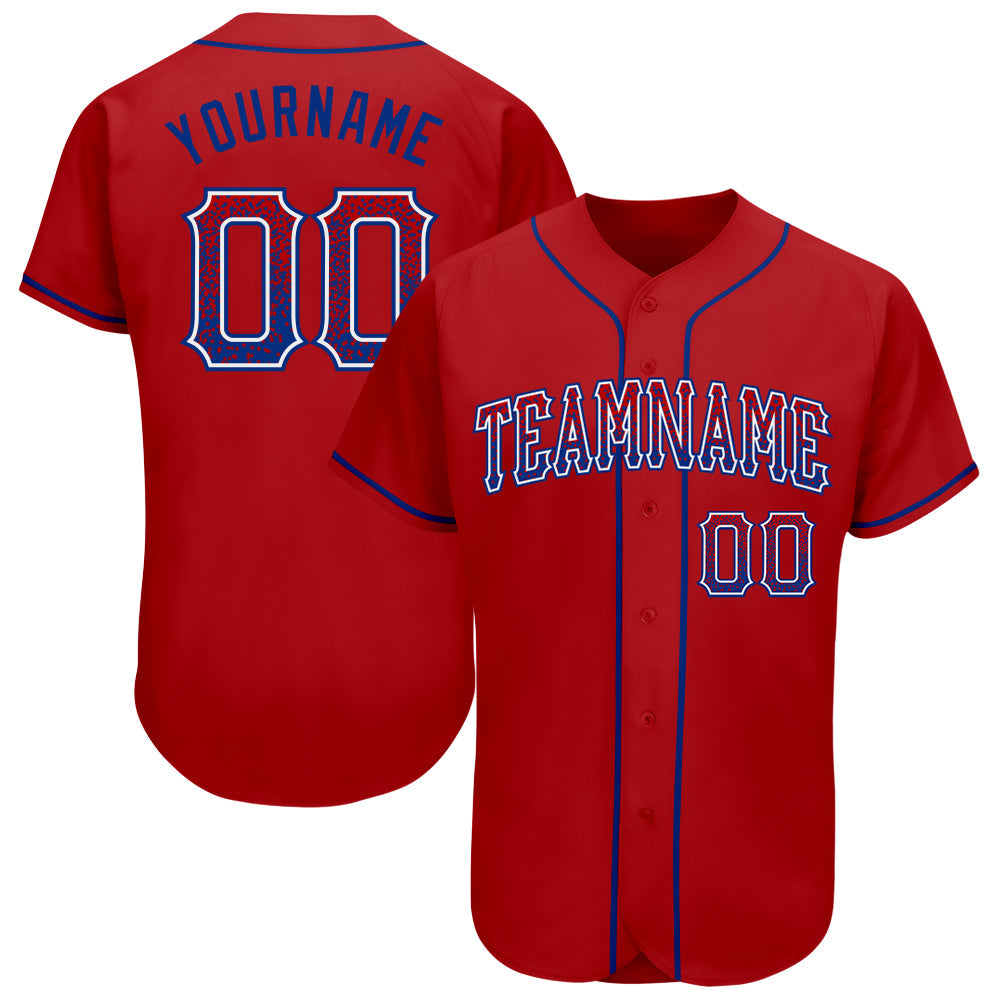 Custom Red Royal-White Authentic Drift Fashion Baseball Jersey baseball jersey product view 1