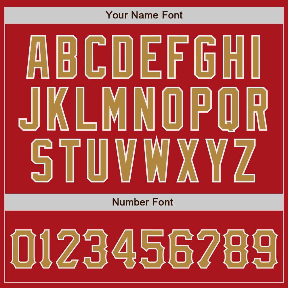Custom Red Old Gold-White Authentic Baseball Jersey baseball jersey product view 4