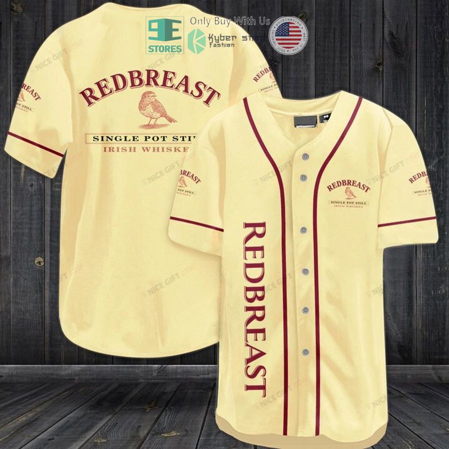BEST Redbreast Irish Whiskey logo Baseball Jersey baseball jersey product view 1