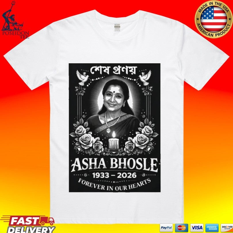 Rest In Peace Asha Bhosle 1933 2026 Forever In Our Hearts T-shirt Unisex T-shirt, Sweatshirt, Hoodie, Long Sleeve Tee - T-Shirt, Sweatshirt, Hoodie