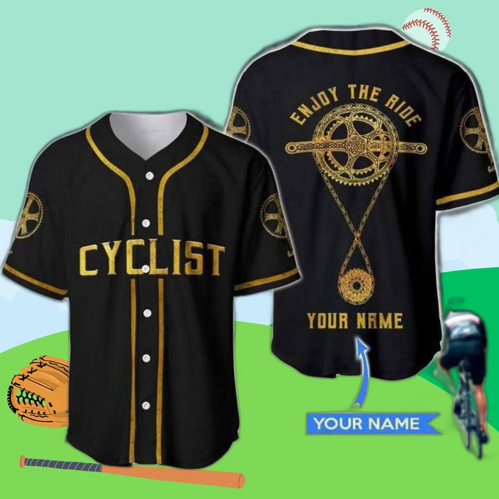 Ride in Style with Personalized Cyclist Baseball Jersey baseball jersey product view 1