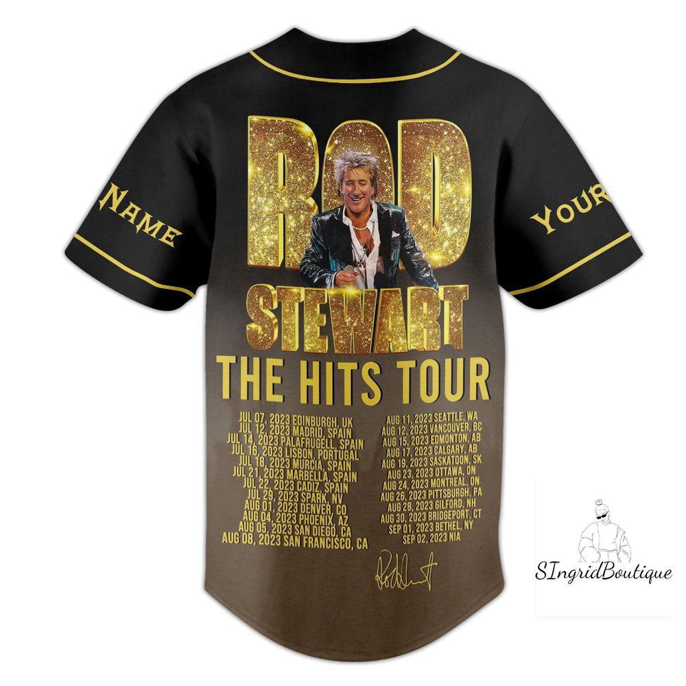 Rod Stewart Jersey Shirt, Custom Rod Stewart Baseball Jersey - lylyprint.com baseball jersey product view 3