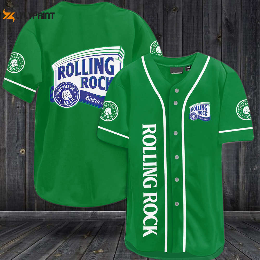 Rolling Rock Beer Baseball Jersey - lylyprint.com baseball jersey product view 1