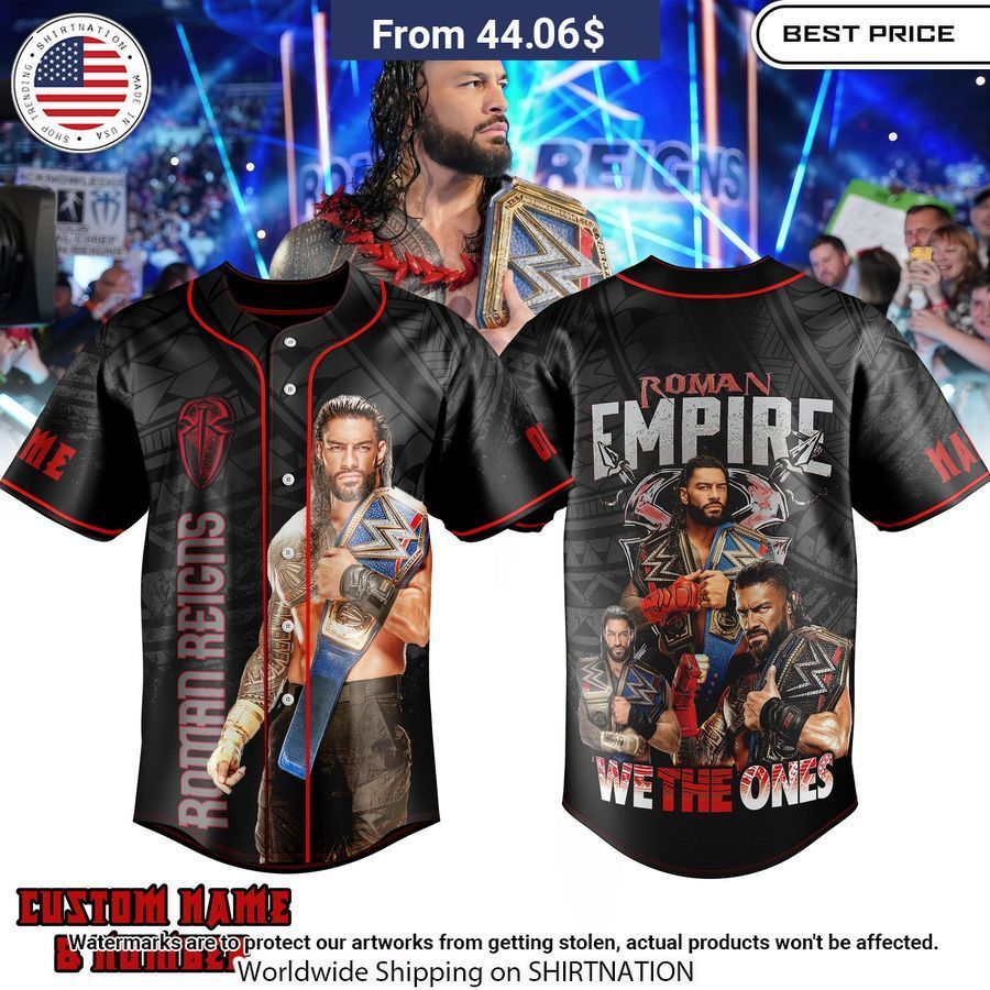 Roman Reigns We The Ones Custom Baseball Jersey baseball jersey product view 1