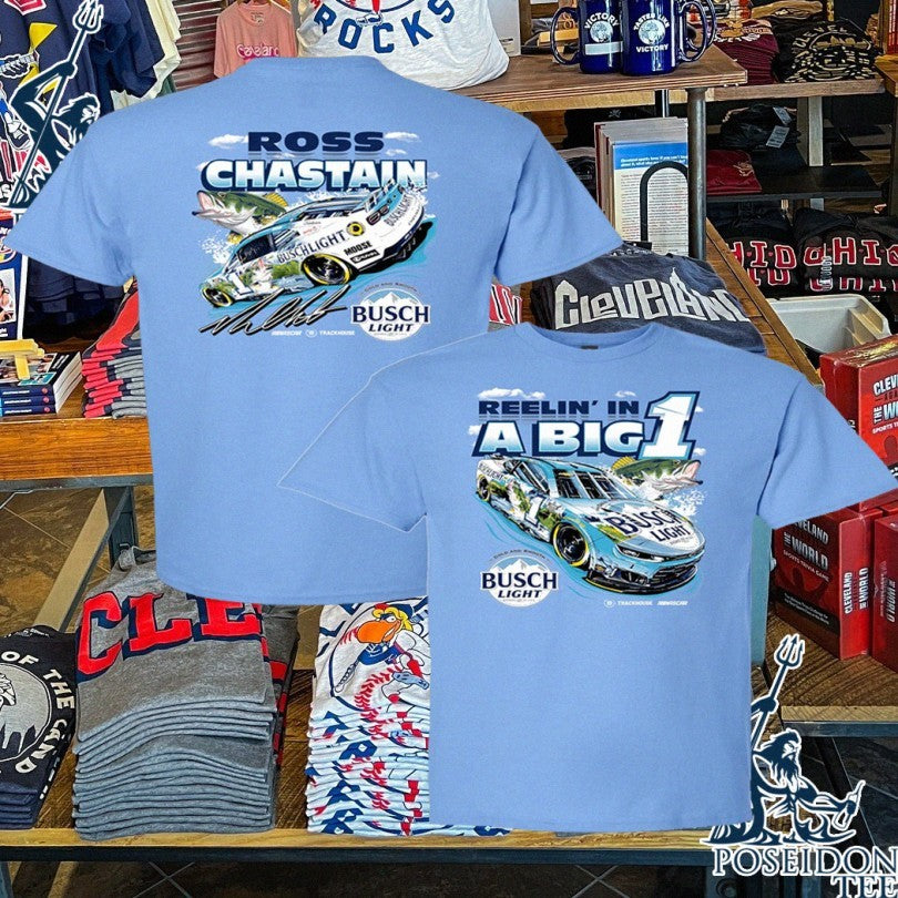 Ross Chastain #1 2026 Busch Light Fishing T-shirt Unisex T-shirt, Sweatshirt, Hoodie, Long Sleeve Tee - T-Shirt, Sweatshirt, Hoodie