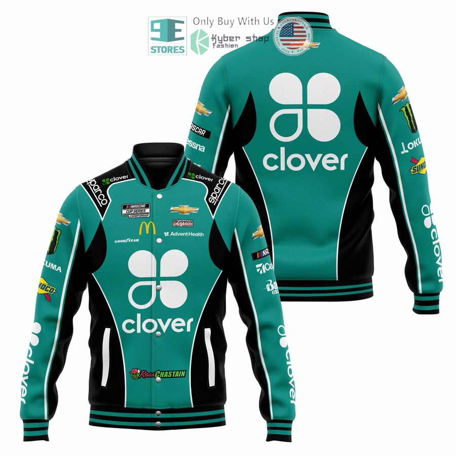 BEST Ross Chastain Clover Baseball Jacket baseball jersey product view 1