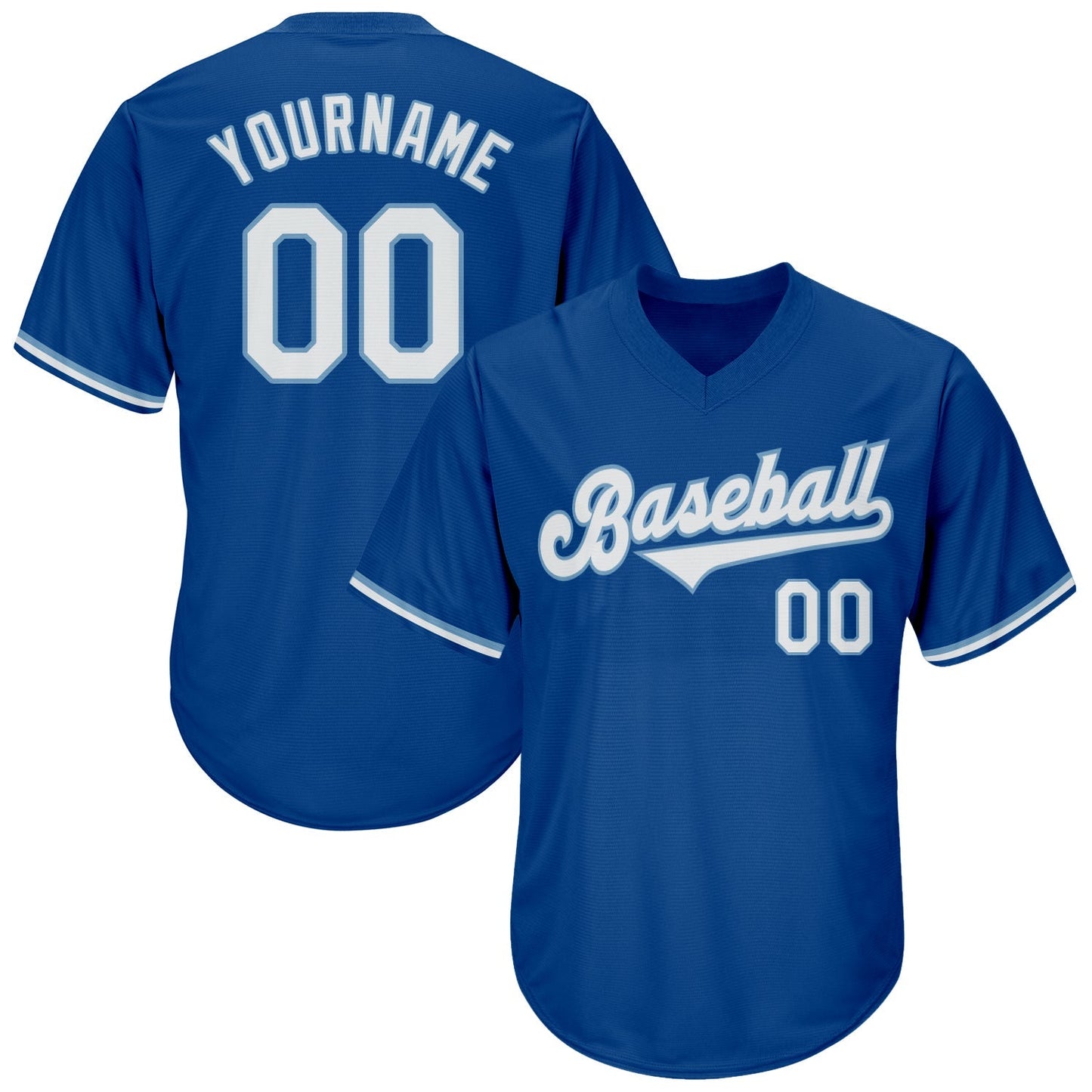 Custom Royal White-Light Blue Authentic Throwback Rib-Knit Baseball Jersey Shirt baseball jersey product view 1