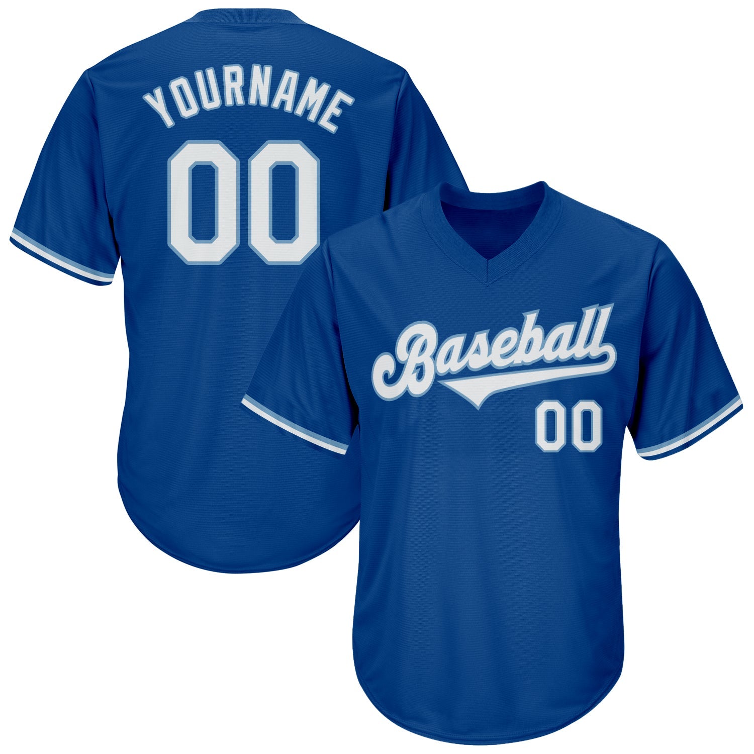 Custom Royal White-Light Blue Authentic Throwback Rib-Knit Baseball Jersey Shirt baseball jersey product view 1