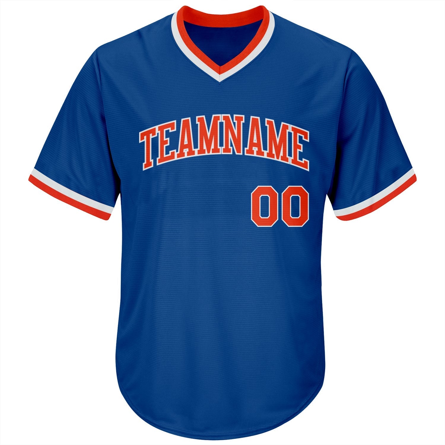 Custom Royal Orange-White Authentic Throwback Rib-Knit Baseball Jersey Shirt baseball jersey product view 2