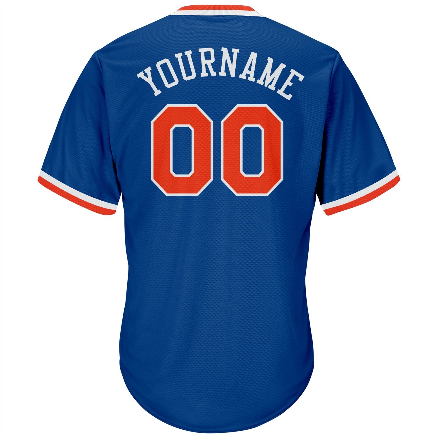 Custom Royal Orange-White Authentic Throwback Rib-Knit Baseball Jersey Shirt baseball jersey product view 3